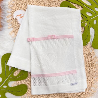 Saída Maternidade Maitê - Off White e Rosa Saída Maternidade Maitê - Off White e Rosa